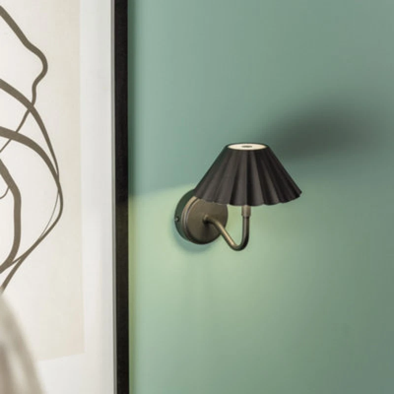 Image of ValueLights ValueLights Avery Rechargeable Easy Fit Wall Touch Light Fitting Single in Black One Size Unisex 5016529266488