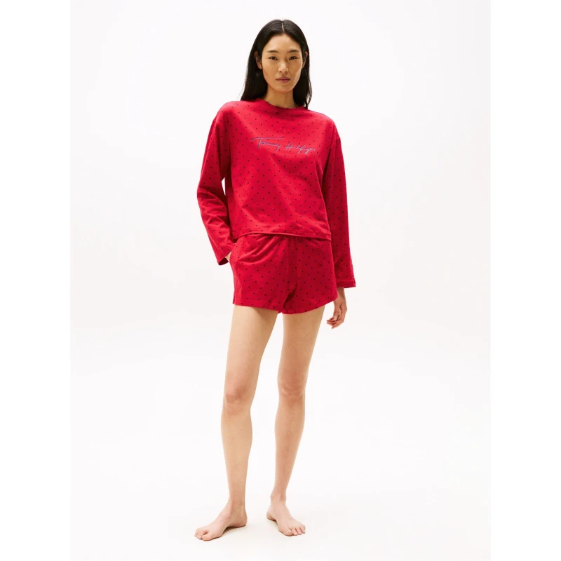 Image of Tommy Hilfiger Long Sleeve Bodysuit - Red 10 Female