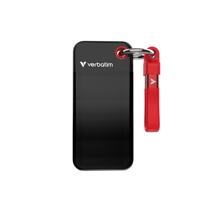 Image of Verbatim Verbatim Pocket 2 TB External SSD hard drive USB C (USB 3.2 2nd gen) Black, Red 32196 32196