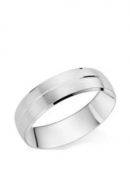 Image of Beaverbrooks 9Ct White Gold Mens Wedding Ring