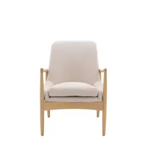 Image of Gallery Interiors Carra Armchair in Natural Linen