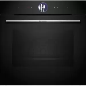 Image of Bosch Series 8 HRG7764B1B Built In Electric Single Oven - Black - A+ Rated