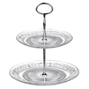 Image of Maison By Premier Clear Glass 2 Tier Cake Stand
