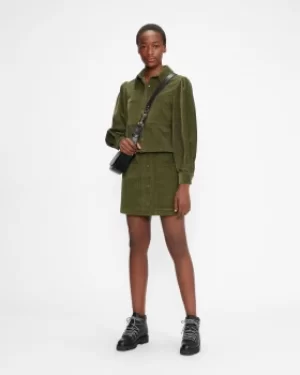 Image of Cord Shirt With Puff Sleeves