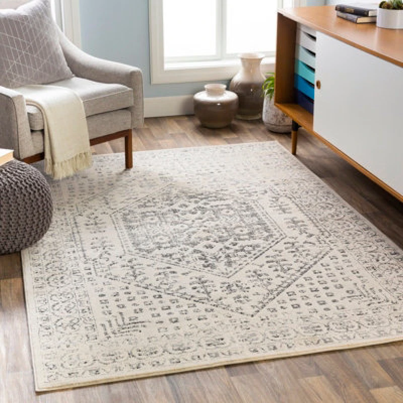 Image of Livabliss Vintage Oriental Boho Beige/grey Calix Area Rug 160 X 220 Cm - Easy Care, Non Shedding, Ideal For Living Room & Bedroom