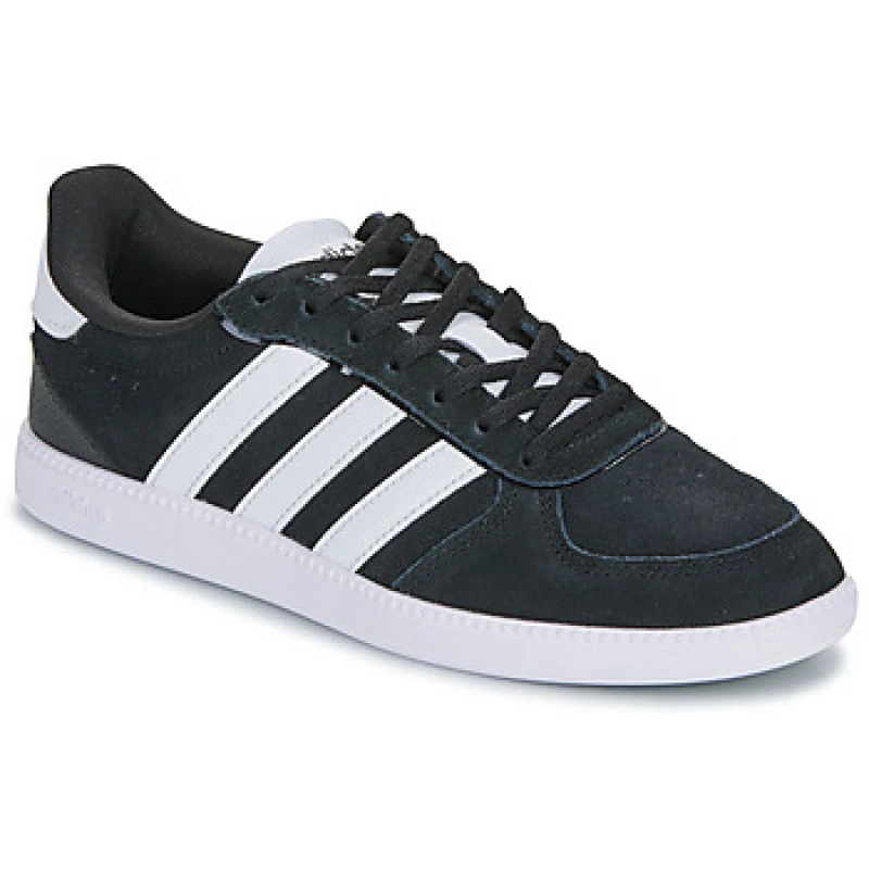 Image of adidas Sportswear Womens Breaknet Sleek Suede Trainer - Black/white, Black/White, Size 3.5, Women Black/White W2F4E Female 3.5
