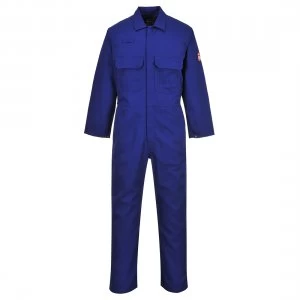 Image of Biz Weld Mens Flame Resistant Overall Royal Blue Extra Large 32"