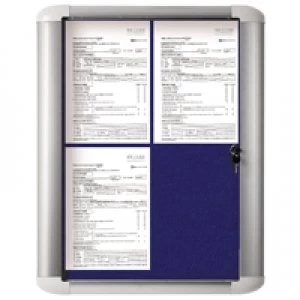 Image of Bi-Office External Display Case 450x614mm Blue Felt Aluminium Frame VT