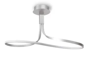 Image of Nur Semi Flush Ceiling 40W LED 3000K, 3200lm, Silver, Frosted Acrylic, Polished Chrome