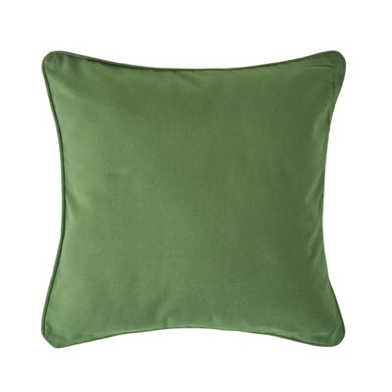 Image of Homescapes Cotton Plain Olive Green Cushion Cover, 45 X 45 Cm
