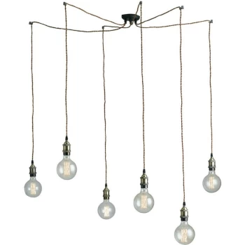 Image of Fan Europe Lighting - Fan Europe GROOVE 6 Light Cluster Pendant Ceiling Light Copper 250cm