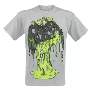 Image of Xbox Unisex Adult Controller Zombie T-Shirt (L) (Grey/Green Heather)