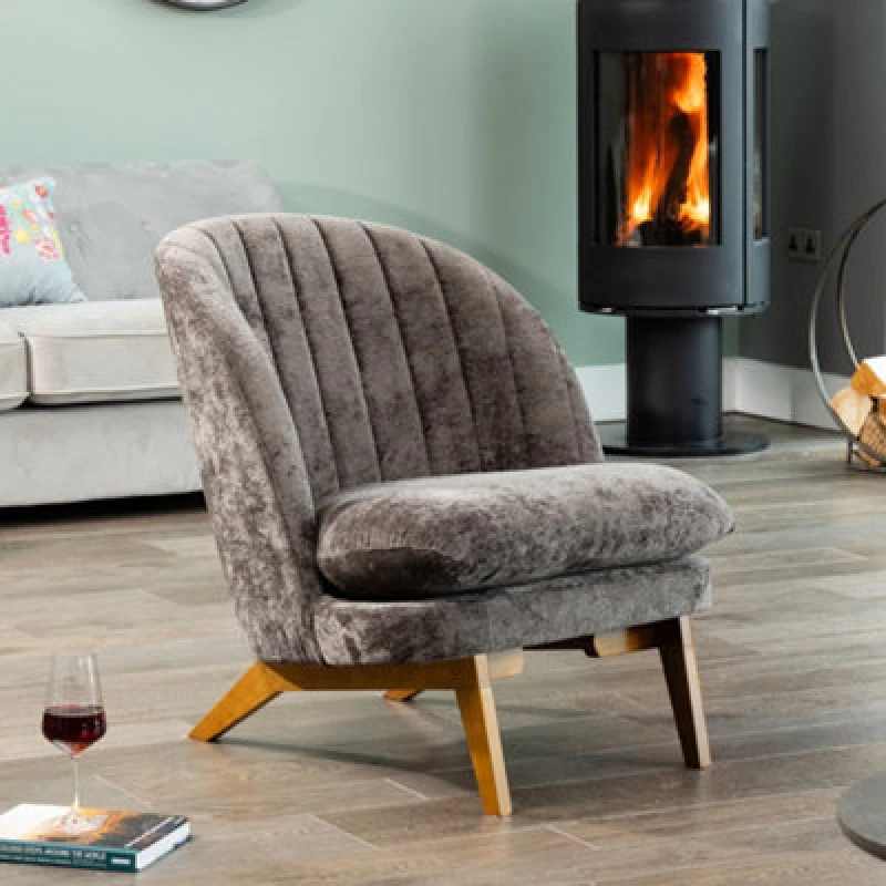 Image of Mateo Fabric Accent Chair - Dark Grey