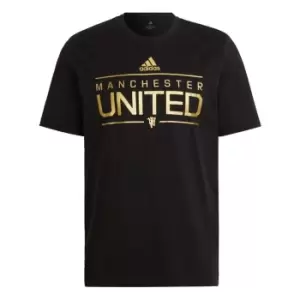 Image of adidas Manchester United Graphic T-Shirt Mens - Black