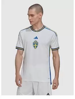Image of adidas Sweden Mens Away 22/23 Replica Shirt, White, Size S, Men