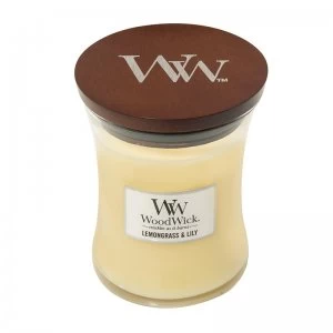 Image of WoodWick Lemongrass and Lily Medium Jar Candle 275g
