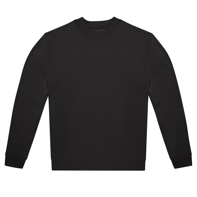 Image of B&C Mens ID.222 Crew Neck Sweatshirt in Black Size: XS Black Male XS