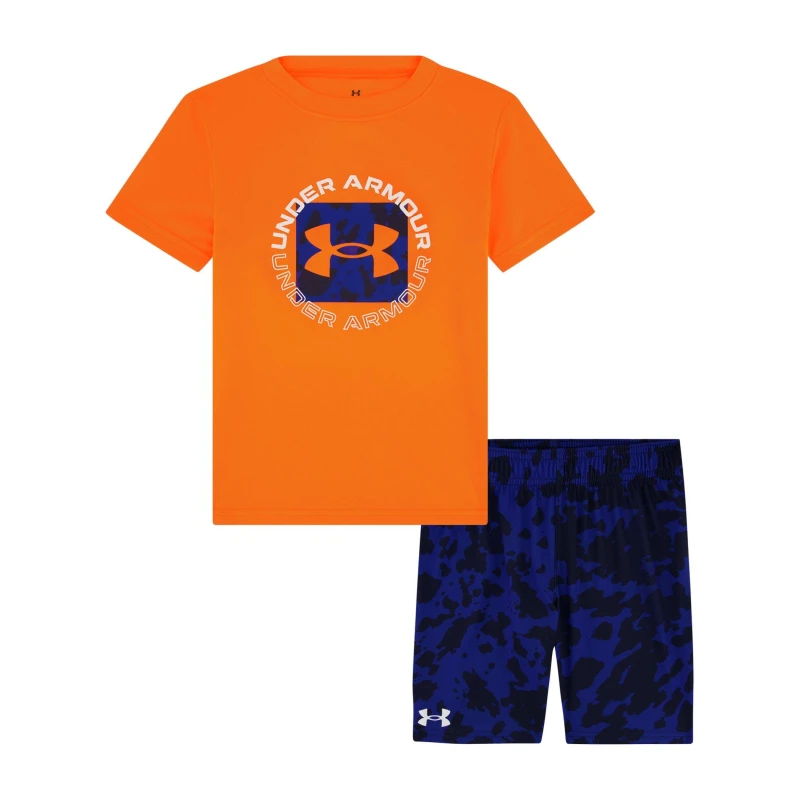 Image of Under Armour Kids Infants T-Shirt and Shorts Set Blaze orange male 2 - 3 Years