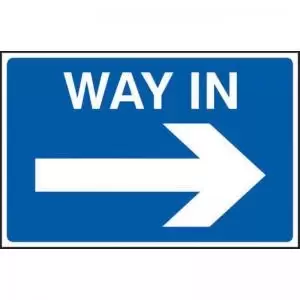 Image of Way In Arrow Right&rsquo; Sign; 3mm Foamex PVC Board 600mm x 400mm