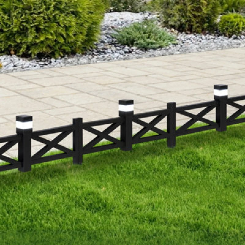 Image of Sunjoy Cromwell Black Iron Solar Lattice Fence Panels (5-Pack)