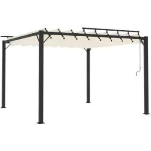 Image of Gazebo with Louvered Roof 3x3 m Cream Fabric and Aluminium vidaXL - Cream