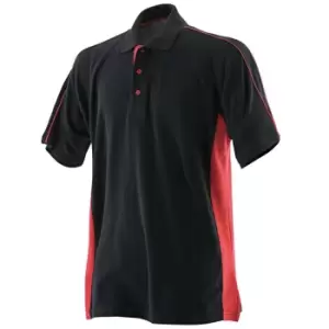 Image of Finden & Hales Mens Sports Polo T-Shirt (XL) (Black/Red)