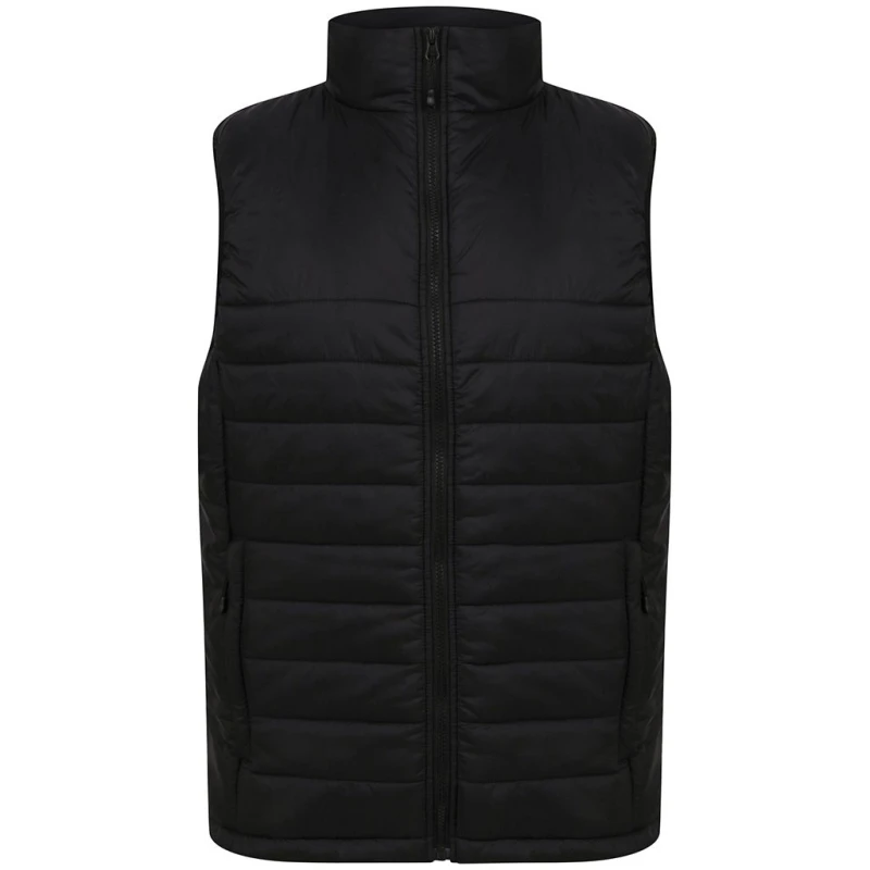 Image of Henbury Mens Padded Gilet in Black Size: XS Black Male XS