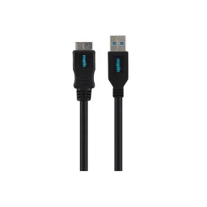 Image of Maplin Premium USB A 3.0 Male to Micro USB B Male Cable 3m Black