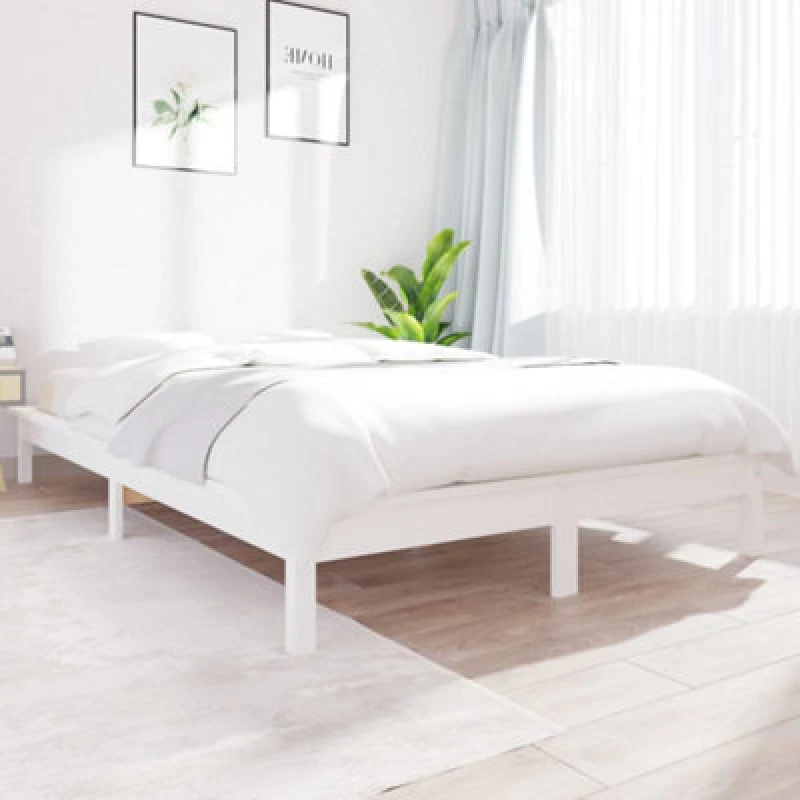 Image of VIDAXL Bed Frame without Mattress White Super King Size Solid Wood Vidaxl 8720287134459