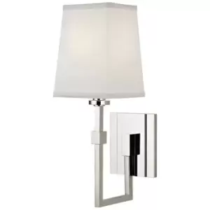 Image of Fletcher 1 Light Wall Sconce Polished Nickel, Faux Silk