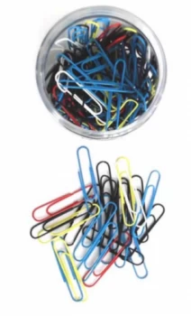 Image of Value Paperclip Large Plain Assortd Colours PK500