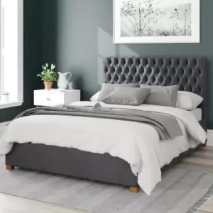 Image of Aspire Monroe Upholstered Ottoman Bed Velvet Steel Small Double