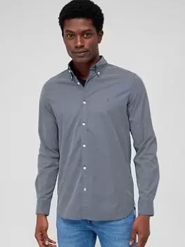 Image of Tommy Hilfiger Natural Soft Flex Print Slim Fit Shirt - Navy, Multi Size M Men