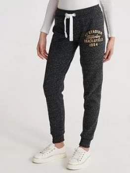 Image of Superdry Track & Field Brushed Joggers - Black, Size 6, Women