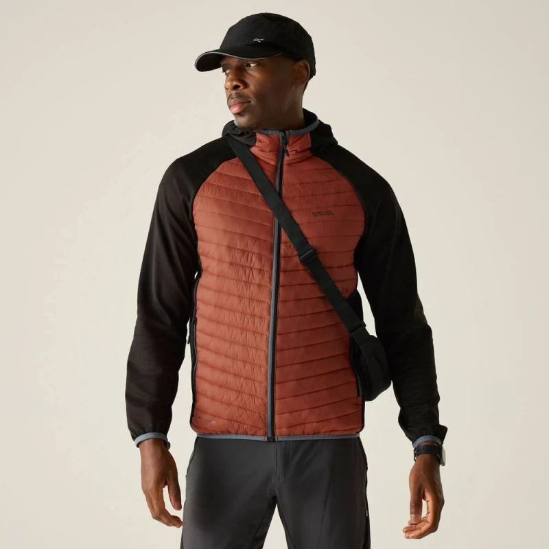 Image of Regatta Mens Andreson Hybrid Insulated Quilted Jacket in Burnt Orange Size: Medium Burnt Orange Male M