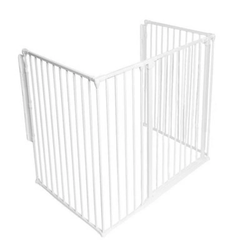 Image of Safetots Extra Tall Multi Panel Fire Surround, 77Cm Deep X 118Cm Wide, White, 105Cm High, Baby And Toddler Fire Guard