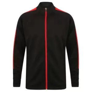 Image of Finden & Hales Mens Knitted Tracksuit Top (S) (Black/Red)