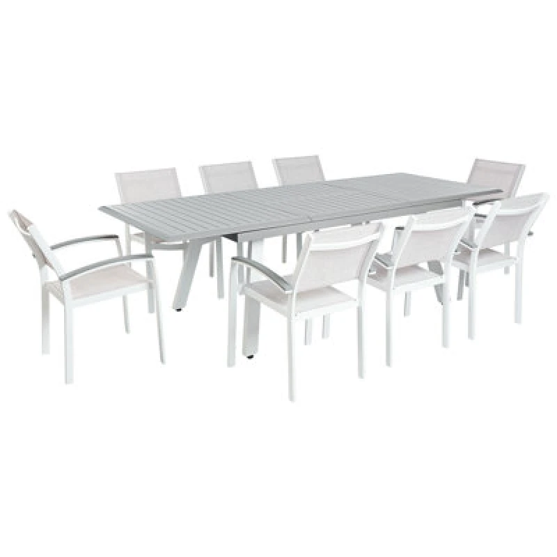 Image of Beliani Garden Dining Set 8 Seater Pereta Metal Grey
