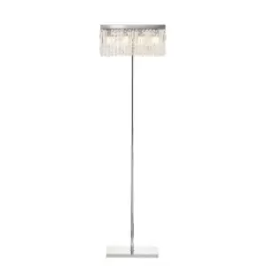 Image of Wethersfield 50x15cm Rectangular Floor Lamp, 4 Light E14, Polished Chrome, Crystal