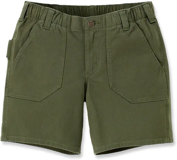 Image of Carhartt Rugged Flex Relaxed Fit Canvas Work Ladies Shorts, brown, Size S 30 for Women