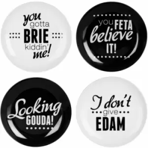 Image of Pun & Games Cheese Plates - Set of 4 - Premier Housewares