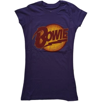 Image of David Bowie - Vintage Diamond Dogs Logo Womens Small T-Shirt - Purple