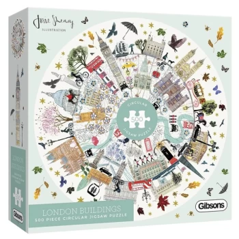 Image of London Buildings Gibsons White Logo Collection Jigsaw Puzzle - 500 Pieces