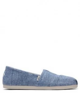 Image of Toms Vegan Alpargata Chambre Espadrille - Blue, Size 3, Women