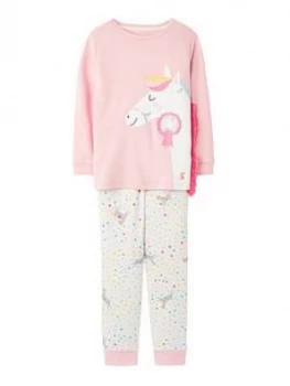 Image of Joules Girls Sleepwell Horse Jersey Pyamas - Pink, Size 11-12 Years, Women