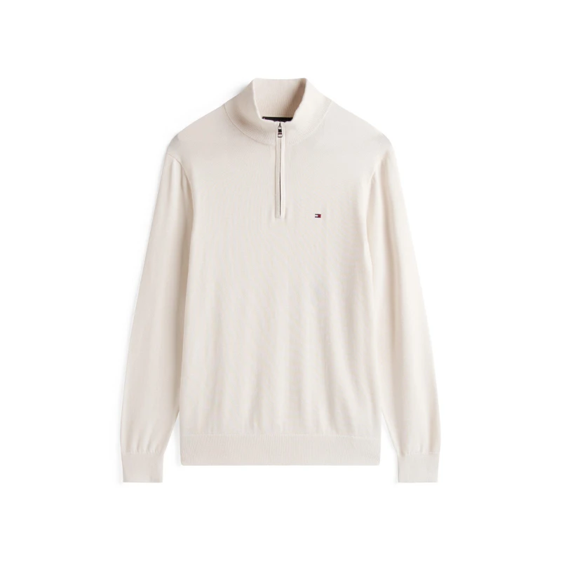 Image of Tommy Hilfiger Half-zip sweater Ivory Petal Z00 male XL