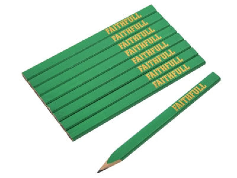 Image of Faithfull FSC Certified Carpenters Pencils Green FAICPG10FSC Qty: Pack of 10