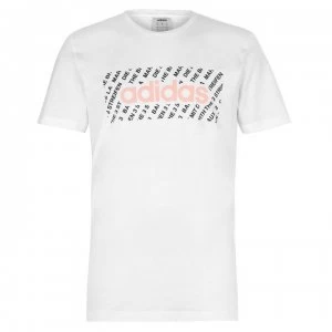 Image of adidas Linear Camo Box Mens T-Shirt - Wht/Blk/Pink