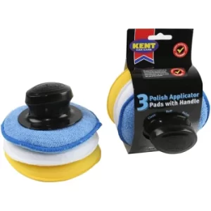 Image of Kent Car Care 3 Polish Applicator Pads with Handle (Pack Of 4)