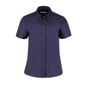 Image of Kustom Kit Ladies Corporate Oxford Short Sleeve Shirt (26) (Midnight Navy)